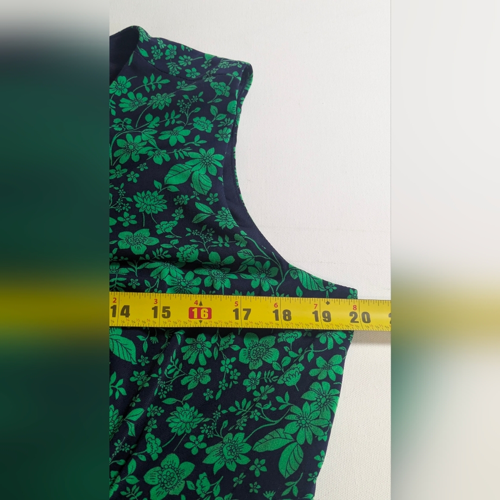 London Times Women's Floral Printed Sleeveless Midi Dress Green Blue Sz 14 EUC - Picture 13 of 15